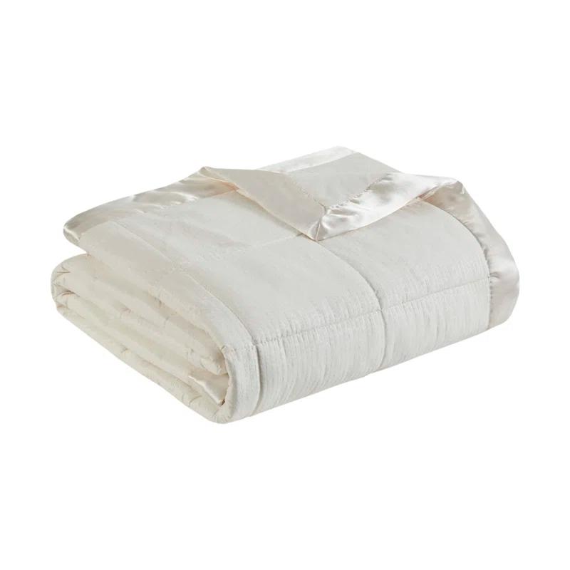 Madison Park Cambria Oversized Down Alternative Blanket with Satin Trim