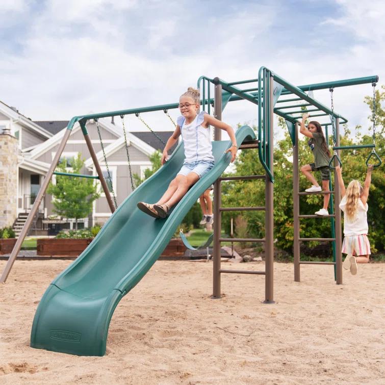 Lifetime Lifetime Powder Coated Steel Swing Set with 4 Swing(s) , 1 Slide(s)