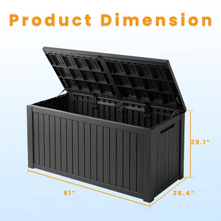 Emperic Design Emperic Design 61'' W 180 Gallons Water Resistant Resin Lockable Deck Box