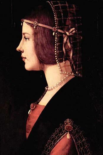 Vault W Artwork " Lady Beatrice D " by Leonardo Da Vinci