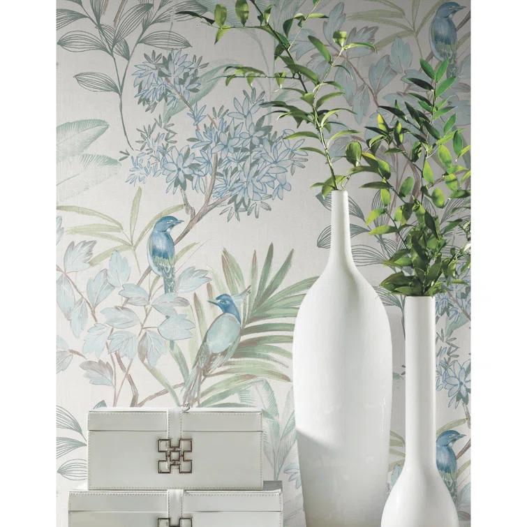 York Wallcoverings Handpainted Songbird Peel & Stick Floral Roll