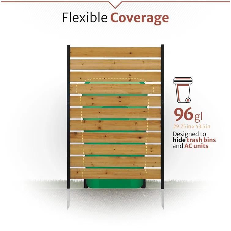 Enclo 5ft H x 3.2ft W (1 Panel) No Dig Enclo Concord Cedar Wood Privacy Screen, Great to Hide Trash Cans, Decorative Patio Privacy Screen, Outdoor Privacy Fence Panel, Air Conditioner Fence, EC18022