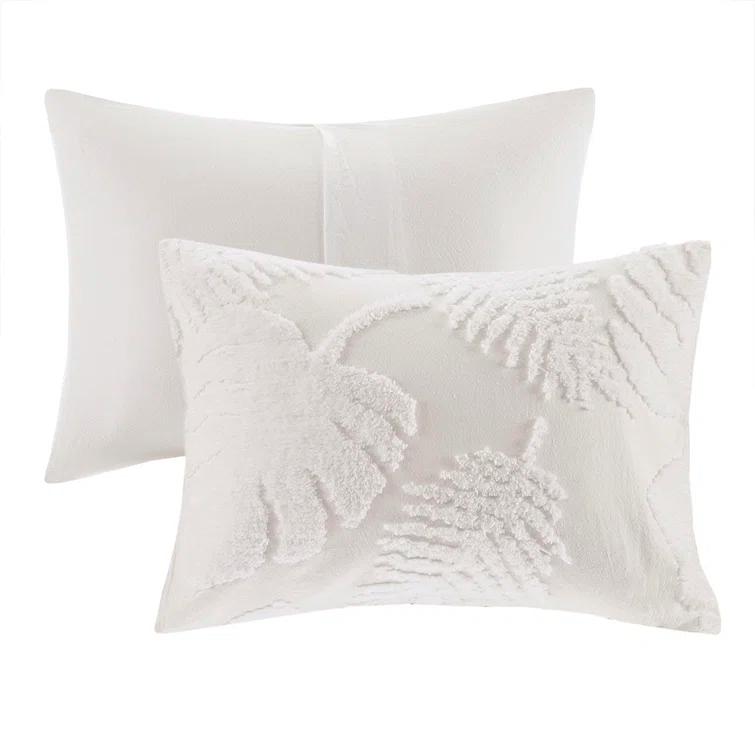 Madison Park Bahari Tufted Cotton Chenille Palm Duvet Cover Set