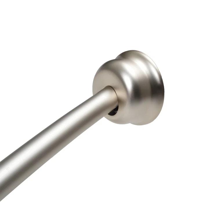 Utopia Alley Utopia Alley Rustproof Fixed Mount Single Curved Shower Rod, Aluminum, adjustable from 45" to 72" Wide