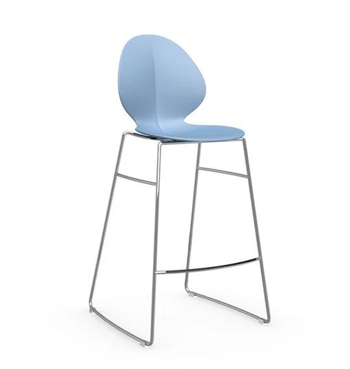 Silver Whisper Acrylic & Metal Basil Leaf Bar Stool