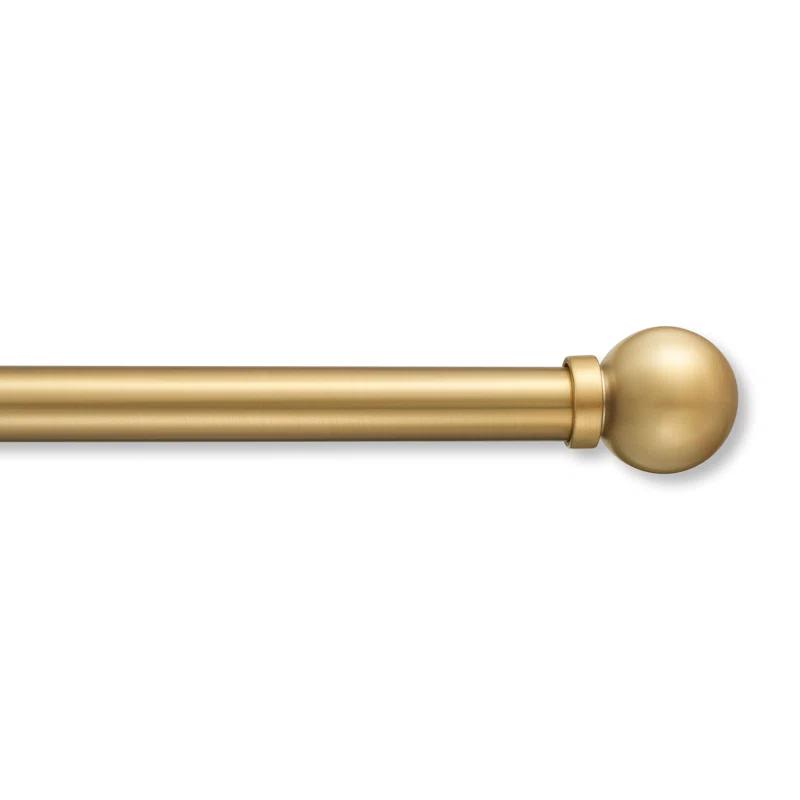 MODE Mode Premium Collection 1 Diameter Curtain Rod Set with Modern Ball Finials and Steel Wall Mounted Adjustable Rod