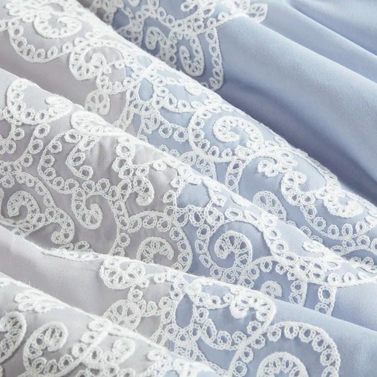 Gracie Mills Jorge 8-Piece Embroidered Brushed Microfiber Comforter Set