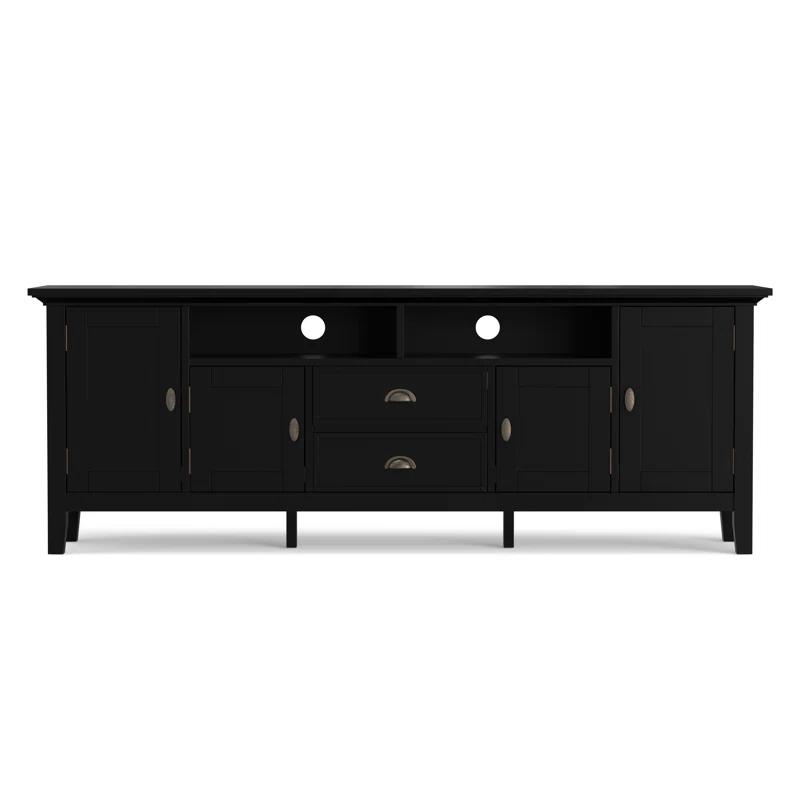 Simpli Home Redmond 72"W Solid Wood TV Stand for TVs up to 80" with Storage Cabinets