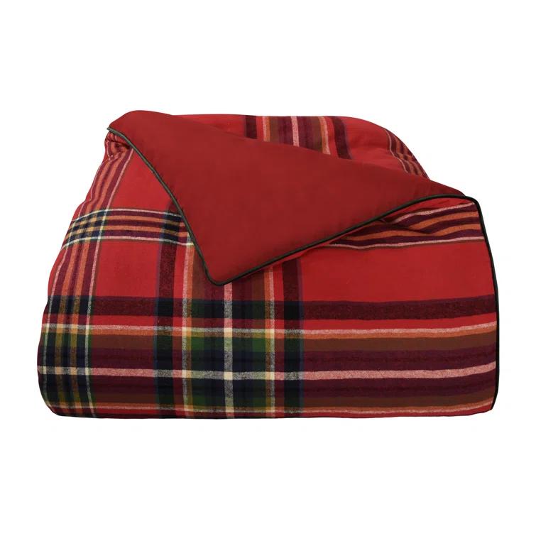 Asher Red Full/Queen Cotton 3Pc. Duvet Cover Set