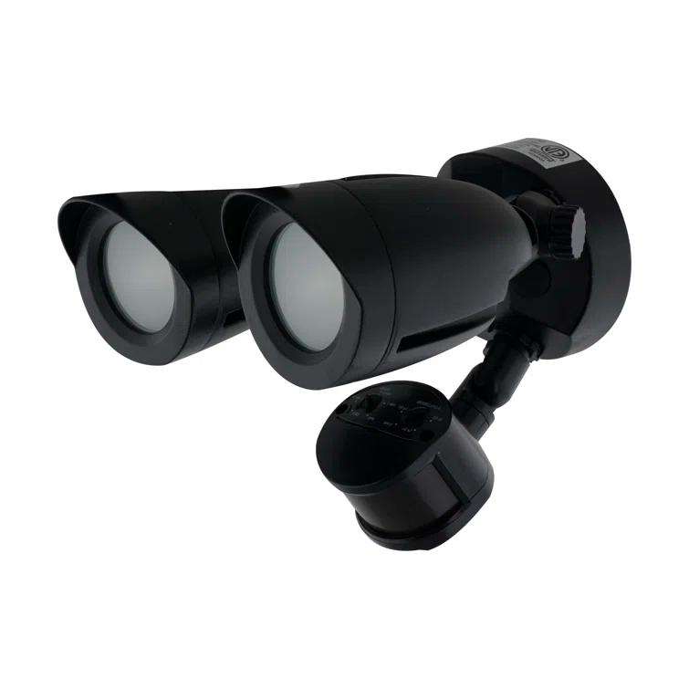 Nuvo 2 - Head LED Hardwired Dusk to Dawn Outdoor Security Flood Light with Motion Sensor