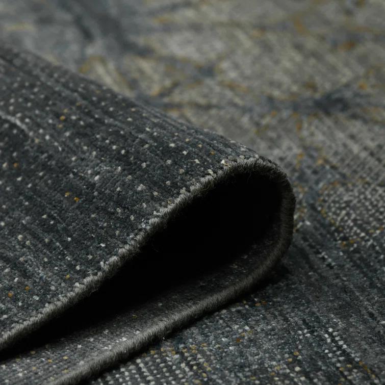 AMER Rugs Dazzle Hand Knotted Wool/Silk Gray Area Rug | Perigold