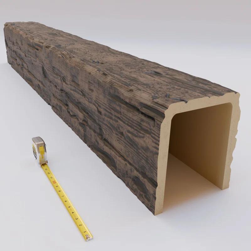 Ekena Millwork Salvaged Timber HeritageTimber Faux Wood 3-Sided Ceiling Beam (U-Beam)