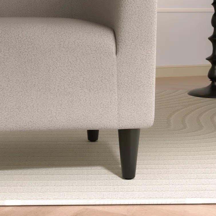 Latitude Run® Hasting Upholstered Barrel Shaped Accent Chair Stylish Home Office Sofa Chair with comfy Seat and Backrest Perfect for Living Room Bedroom