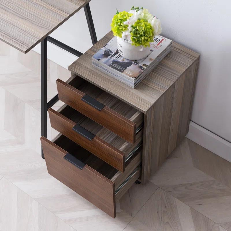 Zipcode Design™ Gosser Home File Cabinet with Wheels - 3-Drawer Mobile Vertical Storage