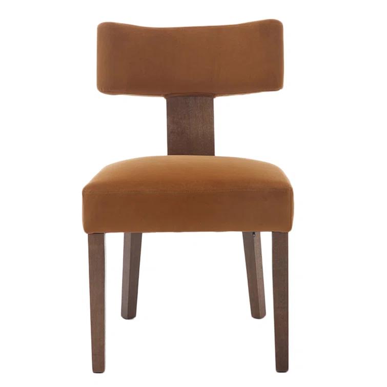 Gracie Oaks Inelda Mid Century Upholstered Dining Chairs Side Chairs Farmhouse Faux Leather Dining Chair with Wood Legs (Set of 2)