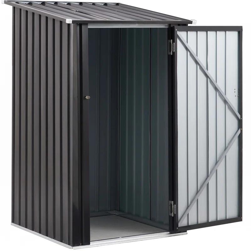 wtressa Outdoor Storage Shed, 3 X 3 FT Metal Steel Garden Shed With Single Lockable Door, Small Shed Outdoor Steel Utility Tool Shed For Backyard Patio Garden Lawn