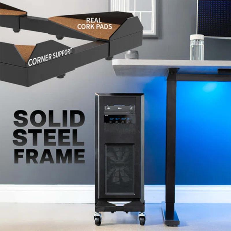 Vivo Vivo Premium Large PC Cart, CPU Rolling Stand, Adjustable Computer Trolley