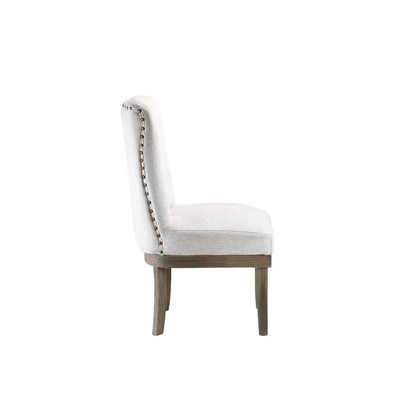 Landon Linen Upholstered Side Chair in Gray
