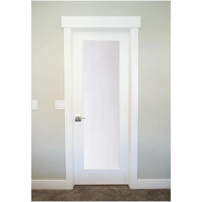 Stile Doors 80'' Solid + Manufactured Wood Glass Prehung Door
