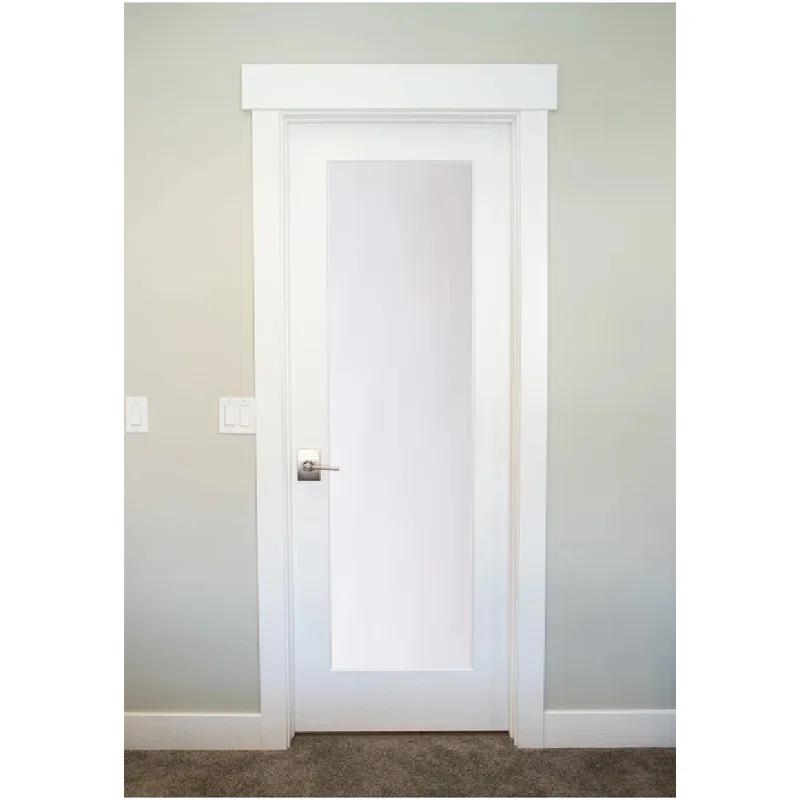 80'' Solid + Manufactured Wood Glass Prehung Door