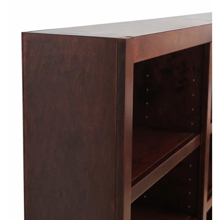 Winston Porter Aliette Triple Wide Wood Bookcase, 18 Bookshelf, 84 inch Tall Storage and Display Bookshelf for Home Office and Living Room