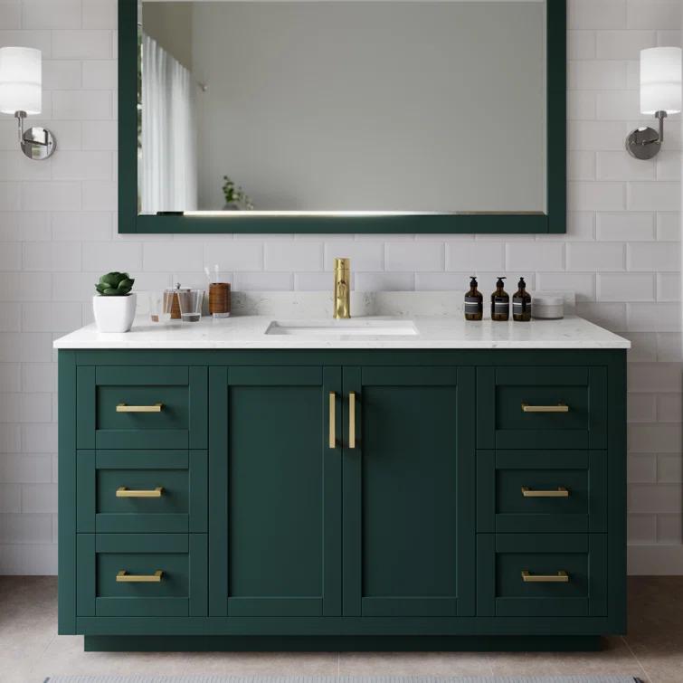 Wyndham Collection Miranda 60" Freestanding Single Bathroom Vanity with Cultured Marble Top with 58" Mirror