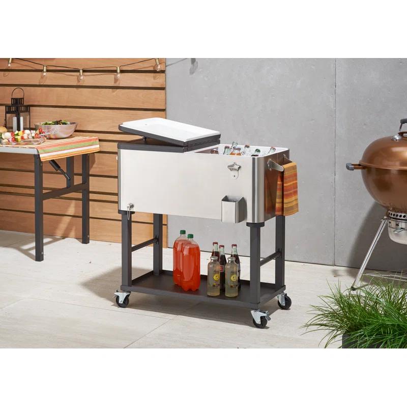 Trinity TRINITY 100 Qt./25 Gal. Stainless Steel Wheeled Cooler w/ Detachable Tub