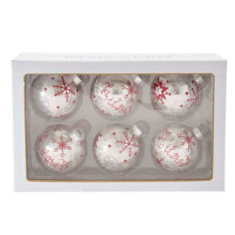 Kurt Adler Glass Christmas Ball Ornament (Set of 6)