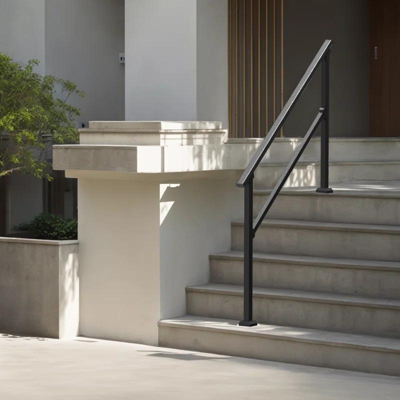 VEVOR 4-5 Handrails for Outdoor for Seniors Porch Deck Black Square Tube Steel