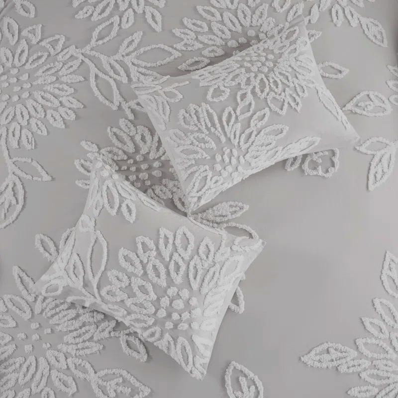 Kelly Clarkson Home Gwyneth 3 Piece Tufted Cotton Chenille Floral Duvet Cover Set