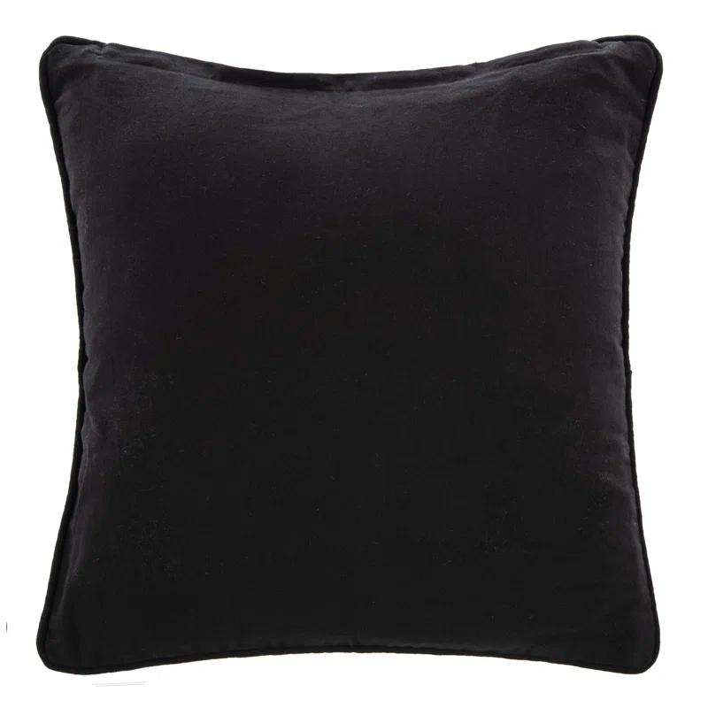 Embroidered Cotton Blend Throw Pillow