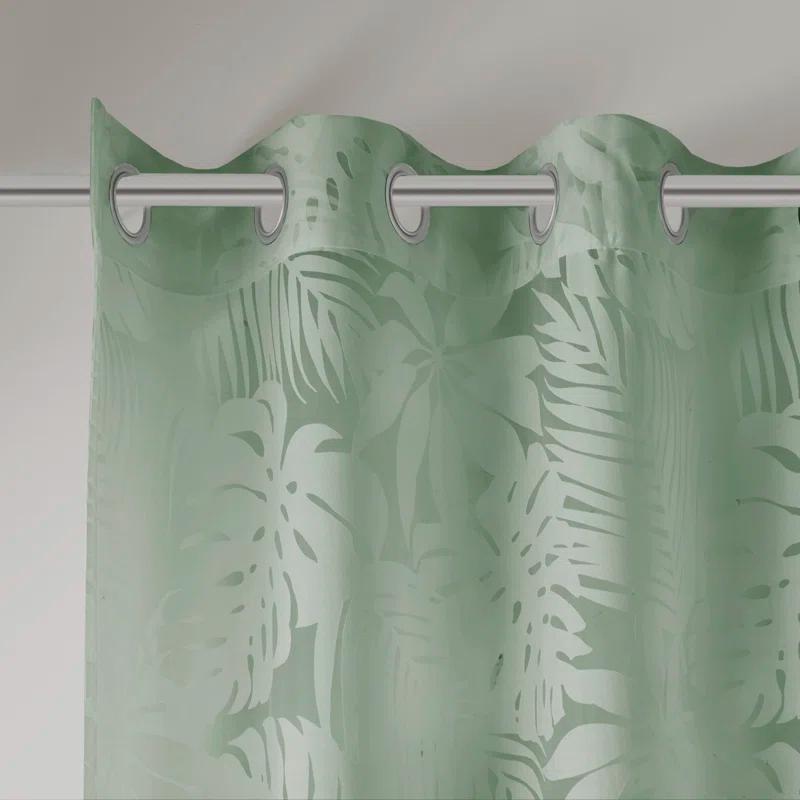 Madison Park Leilani Palm Leaf Burnout Window Sheer