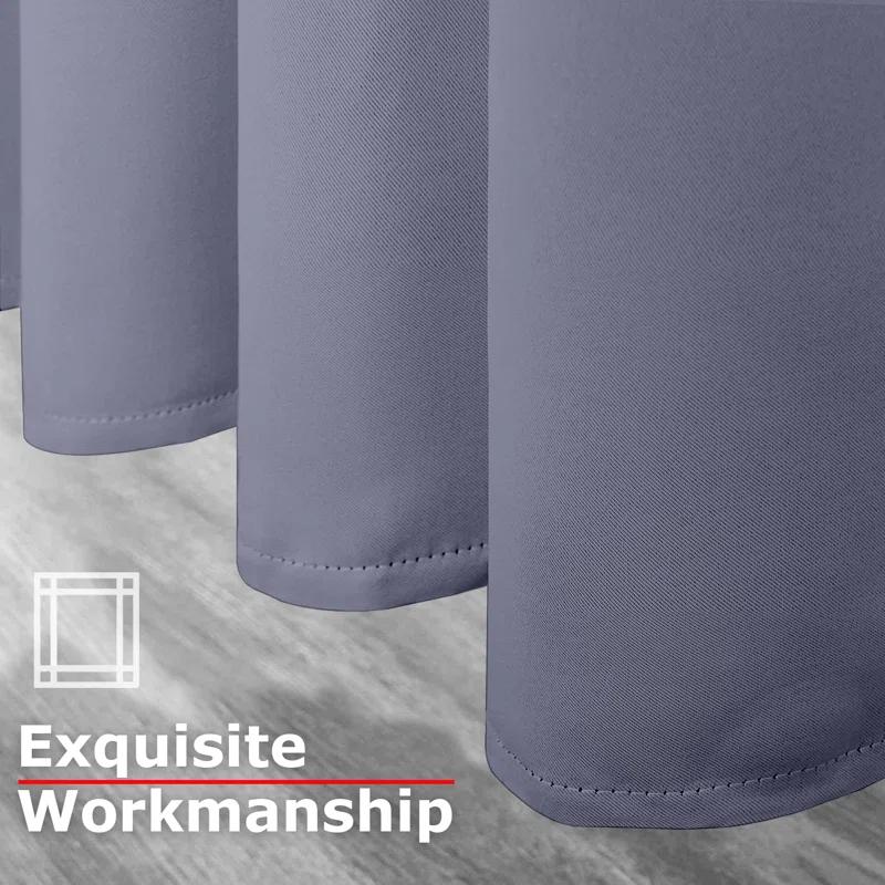 Ample Decor Single Curtain Solid Room Darkening Thermal Grommet