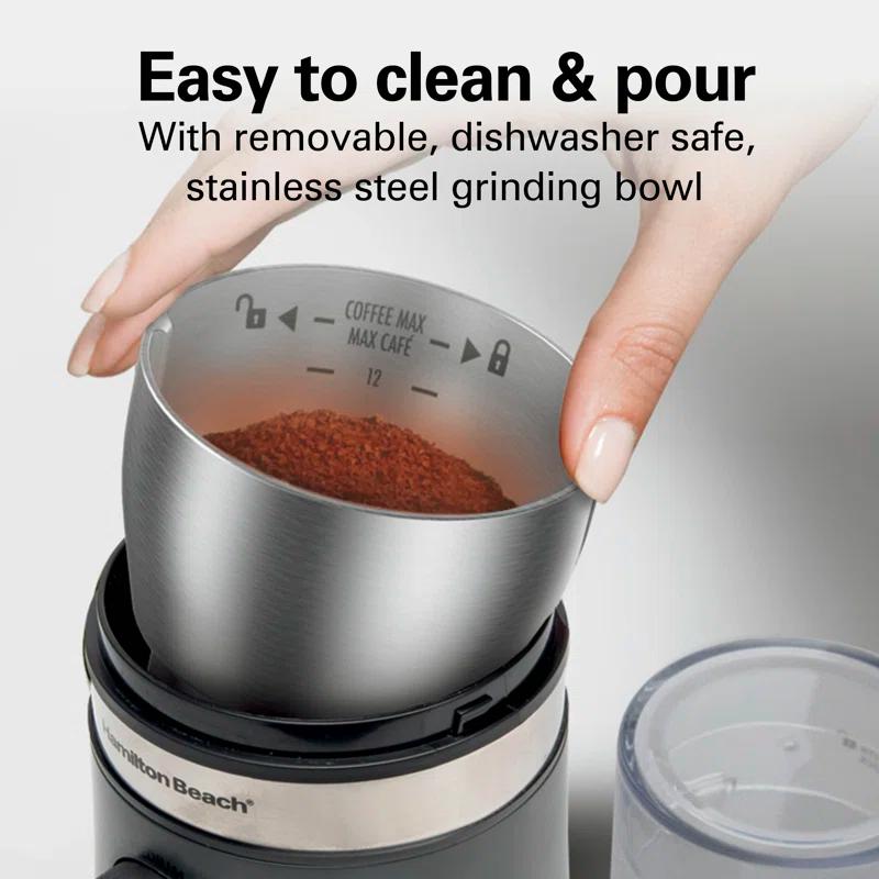 Hamilton Beach Hamilton Beach® Custom Grind™ Electric Coffee Grinder with Removable Stainless Steel Chamber and Adjustable Grind Control