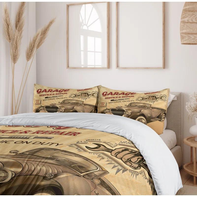 Ambesonne Vintage Industrial Duvet Cover Set