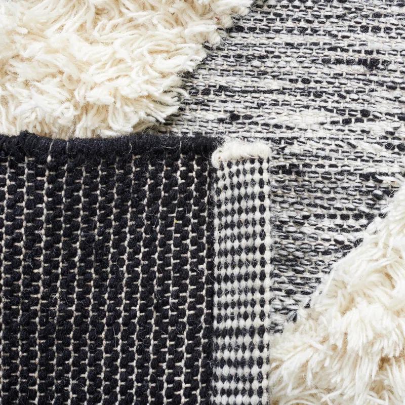 Foundry Select Adamsiii Hand Loomed Wool/Cotton Southwestern Rug in Ivory/Black