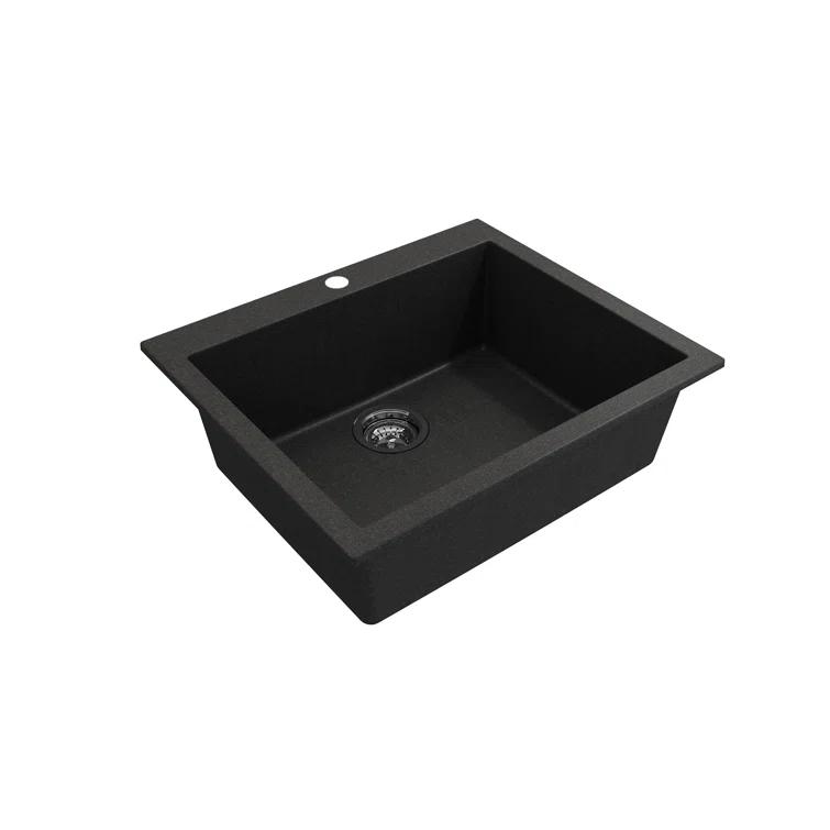 BOCCHI Campino 24'' L Single Bowl Granite Kitchen Sink 1606-505-0126