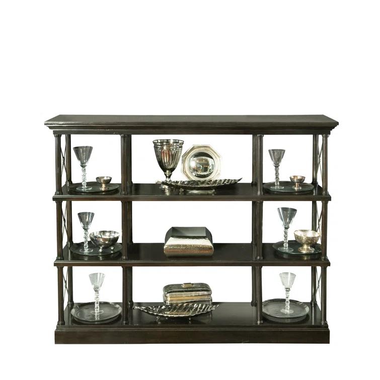 Traditional Dark Brown Wood Etagere with Adjustable Cubes