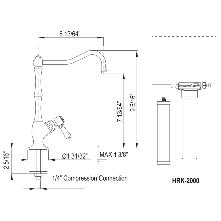 Rohl Acqui Filter Kitchen Faucet Kit AKIT1435XMIB-2