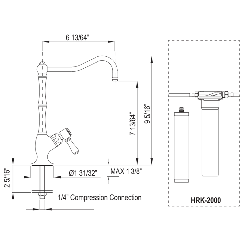 Rohl Acqui Filter Kitchen Faucet Kit AKIT1435XMIB-2