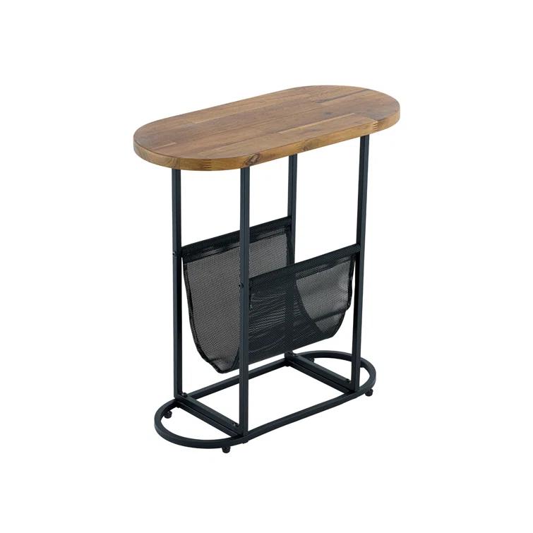 17 Stories Oval Small Side Tables Living Room Small Space With Magazines Organizer Storage Space