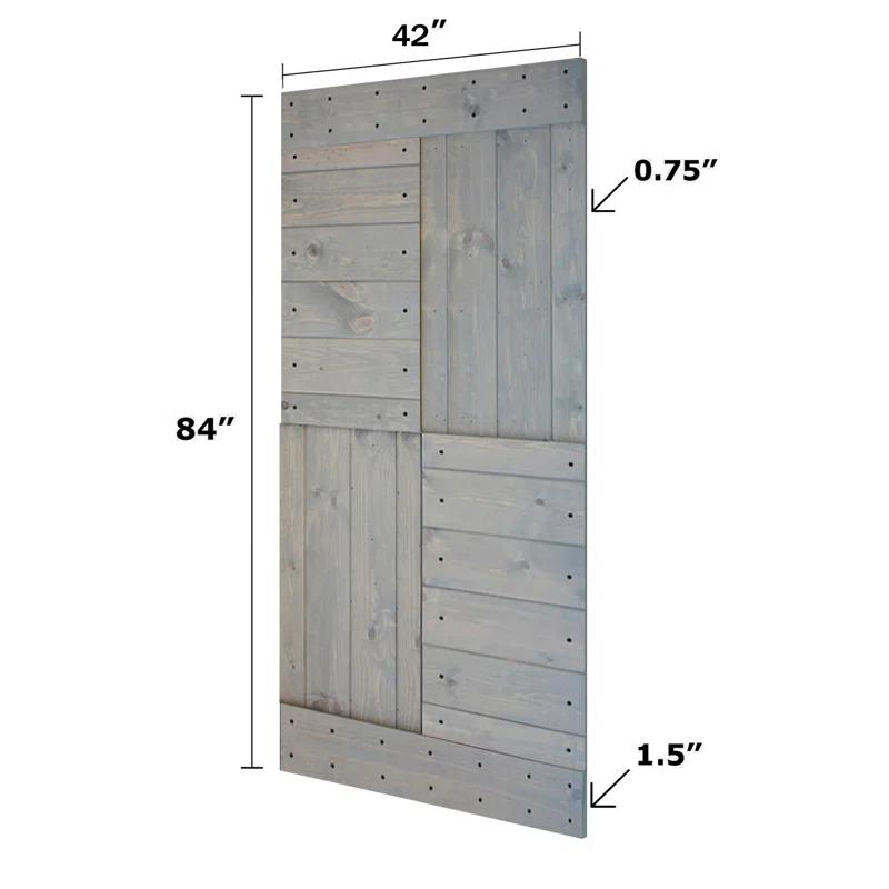 Mr. Wood Patented Product S Style Sliding Barn Door Without Installation Hardware Kit (Door Slab Only) - Assembly Required