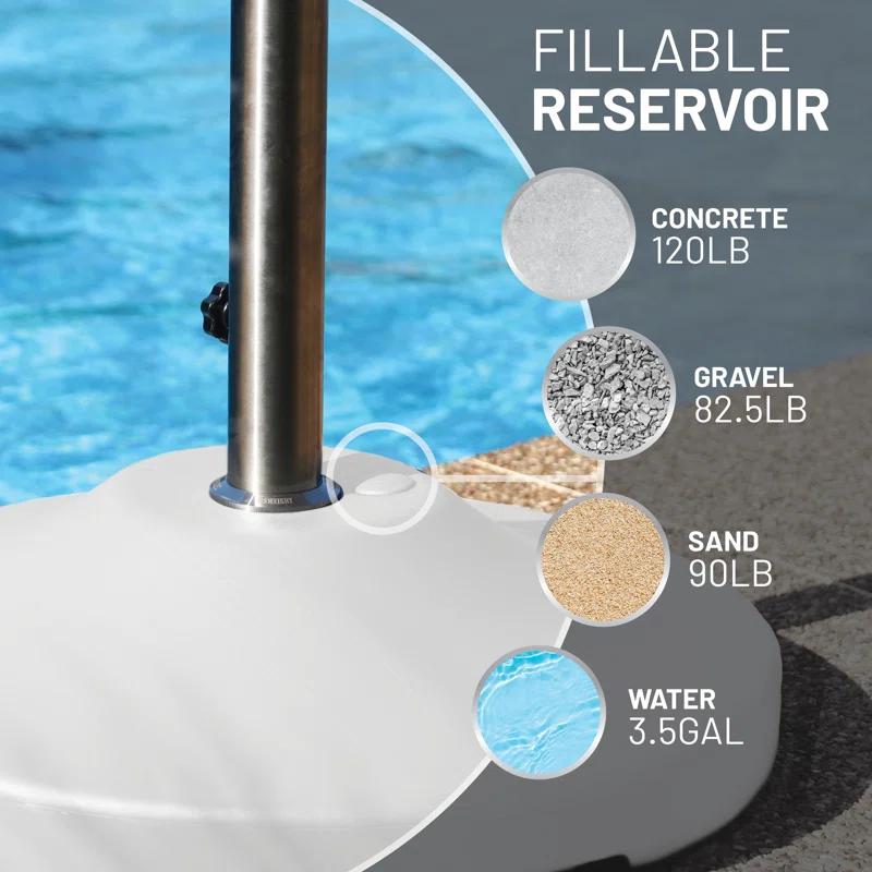 US Weight Fillable 120lb Capacity Free Standing Patio Umbrella Base