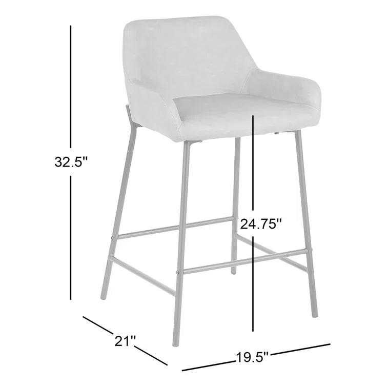 Steelside™ Greely Upholstered Counter Stool with Metal Frame (Set of 2)