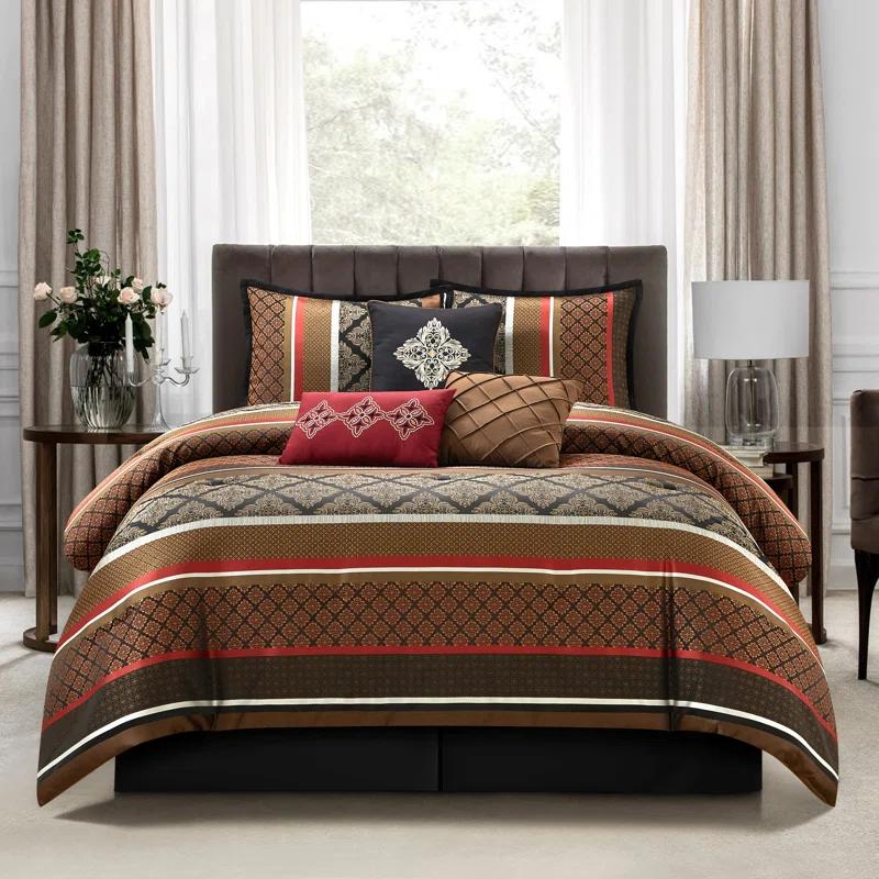 Nanshing America, Inc Tefia Karr Microfiber 7 Piece Comforter Set