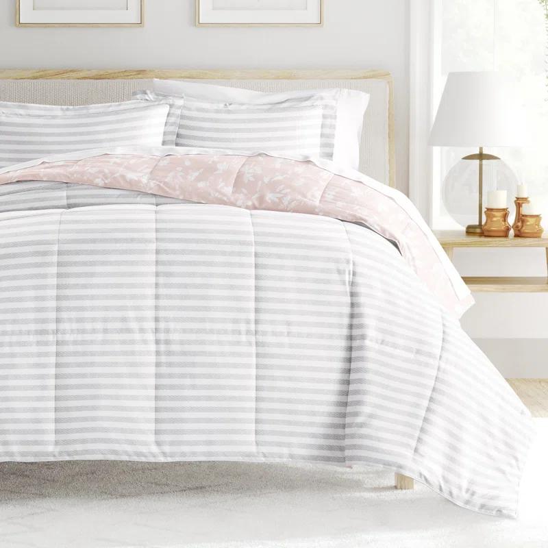 Becky Cameron Down Alternative Pressed Flowers Reversible Comforter Set