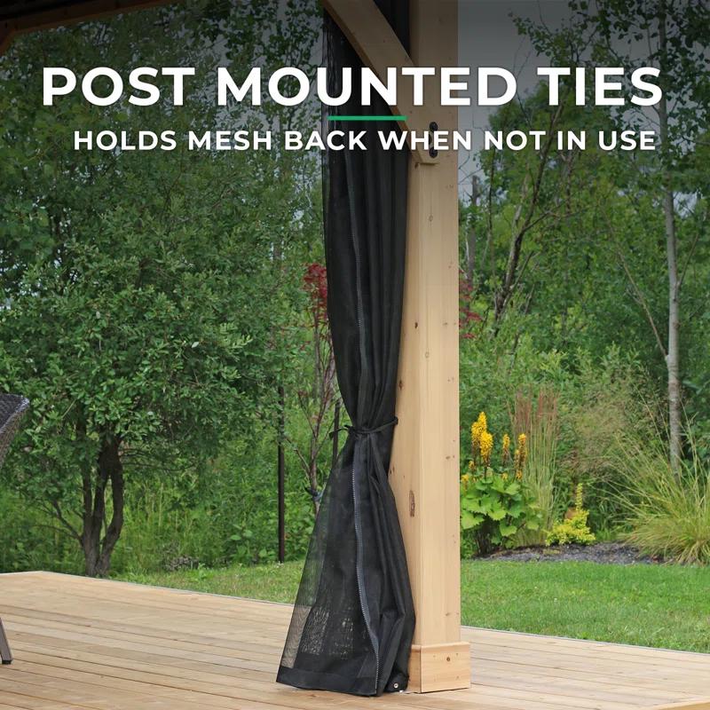 Yardistry 11 ft. x 13 ft. Meridian Carolina Pavilion Mosquito Mesh Kit