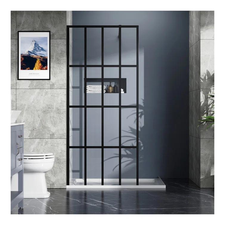 LIYU Goodyo 34" X 72" Shower Door Walk-in Black Finish LIYU-XX-W122346711