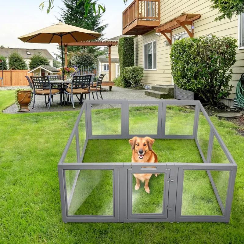 Front Row 30'' H 6 Panel Plastic Exercise Pen With Door