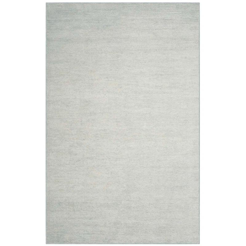 Rosecliff Heights McArthur Stone Wash Hand Knotted Viscose/Cotton Solid Color Rug in Light Blue